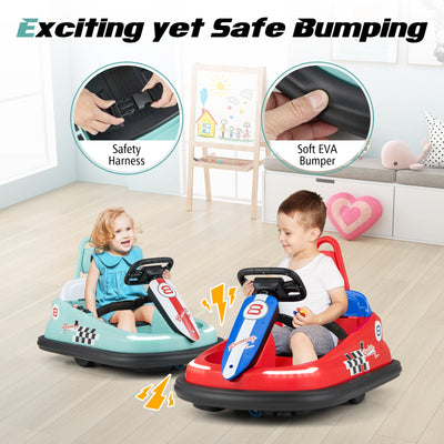 6V Kids Ride-on Bumper Car with 360° Spin - Green