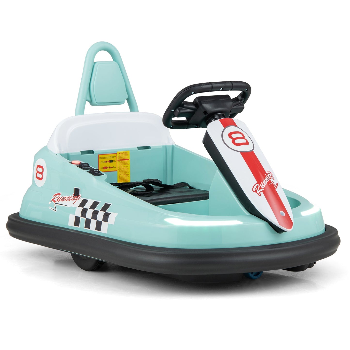 Voiture à bumper pour enfants 6V avec rotation à 360° - Vert