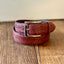 Ceinture en cuir pleine peau mate bordeaux