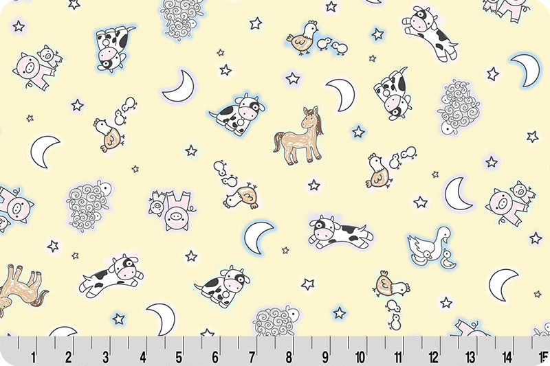 Tela de Cuddle para Colchas de Granja Butter Goodnight Farm por Yarda