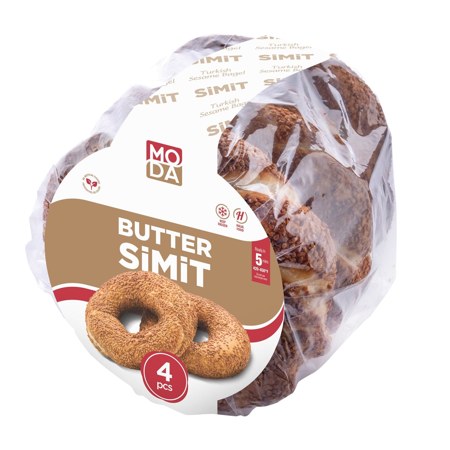 Moda Butter Simit – Bagels turcos precocidos, 4 piezas (aprox. 400 g)