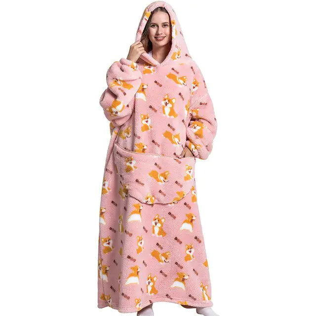 Oversized Long Blanket Hoodie for Cozy Comfort