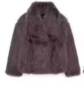 Abrigo de piel sintética de zorro de lujo para mujer para otoño e invierno