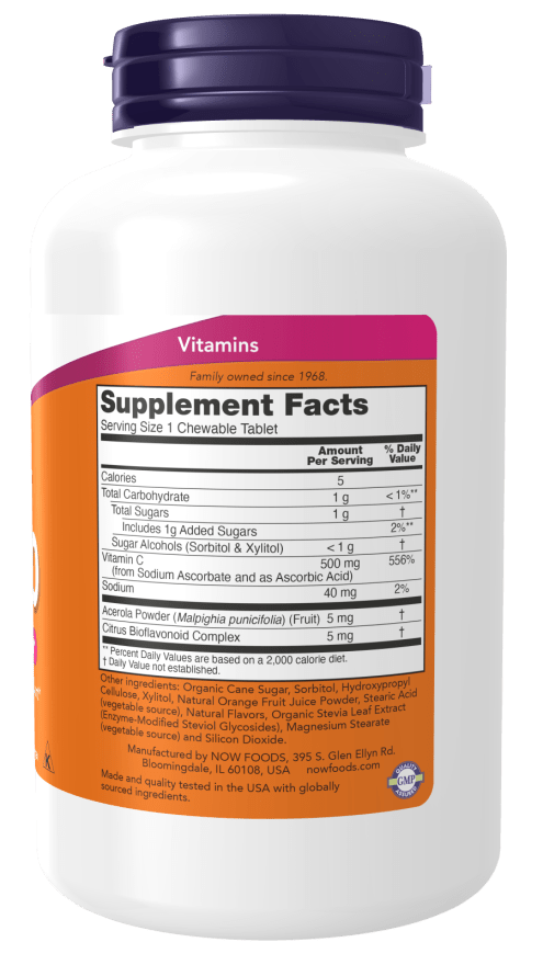 Vibrant C-500 Chewable Orange Tablets - Immune Support - Korvel