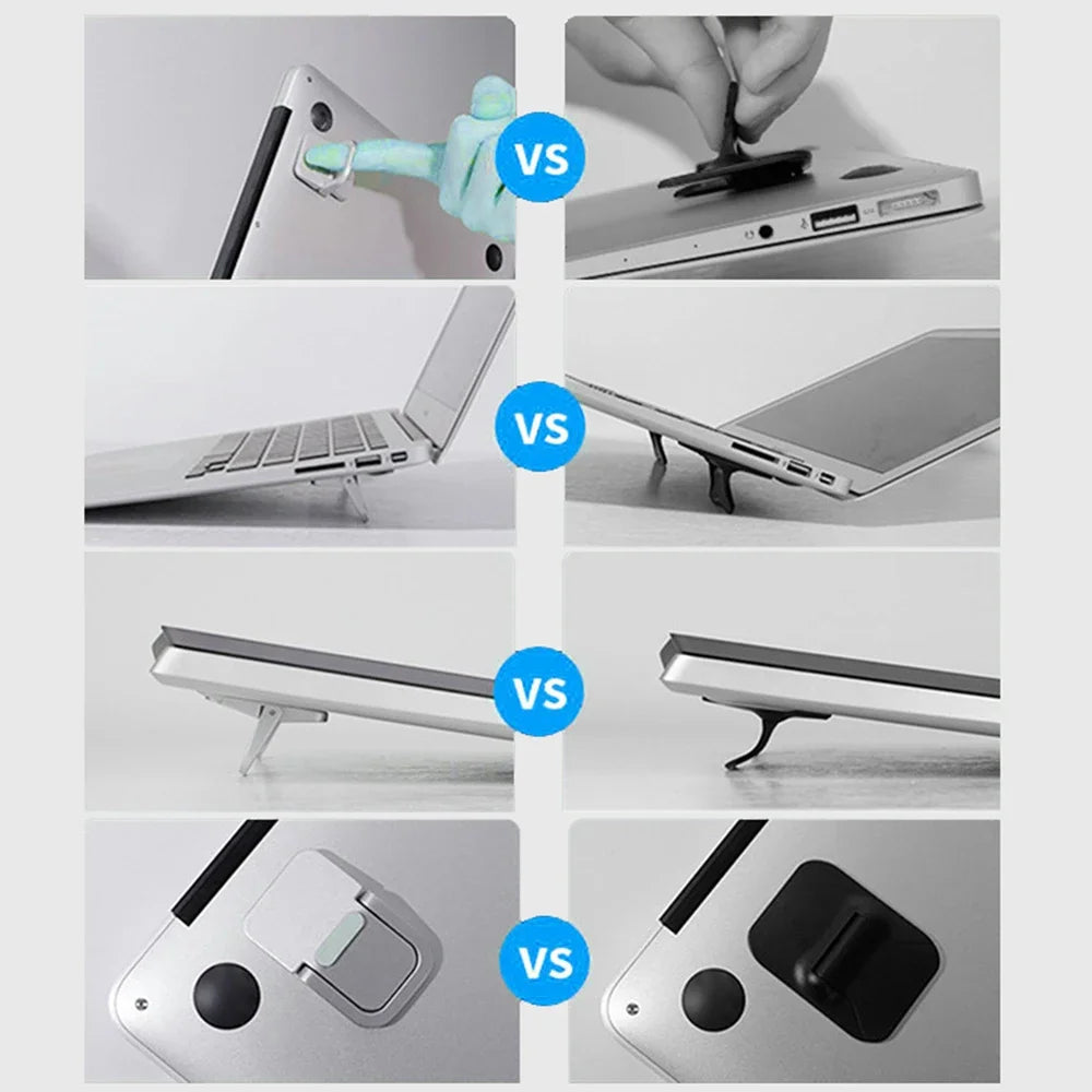 Mini Foldable Laptop Stand, Portable Computer Keyboard , Self-Adhesive Invisible Notebook Stand and Keyboard Lift for Desk - Korvel