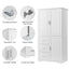 Tall and Wide Storage Cabinet with Doors for Bathroom/Office, Three Drawers, White - Korvel
