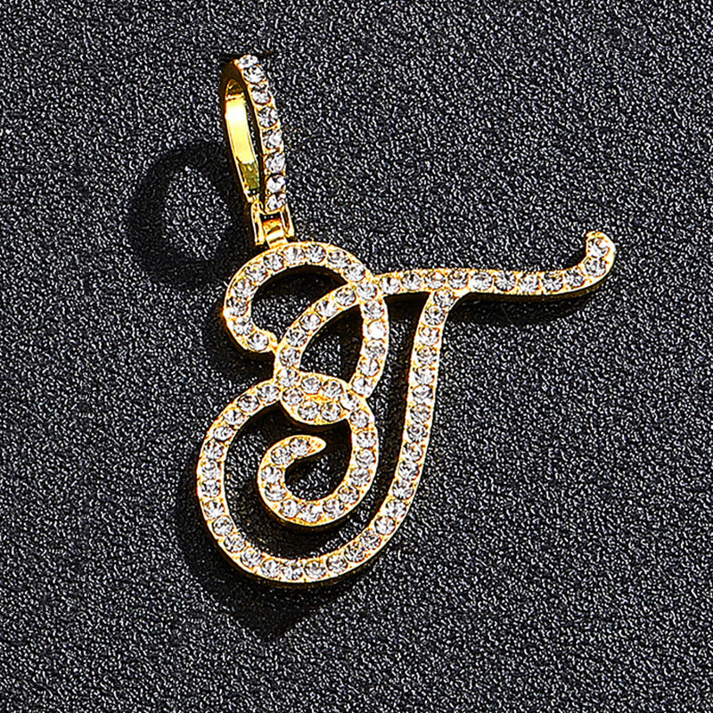 Hip Hop Grass Letter Pendant with Cuban Chain