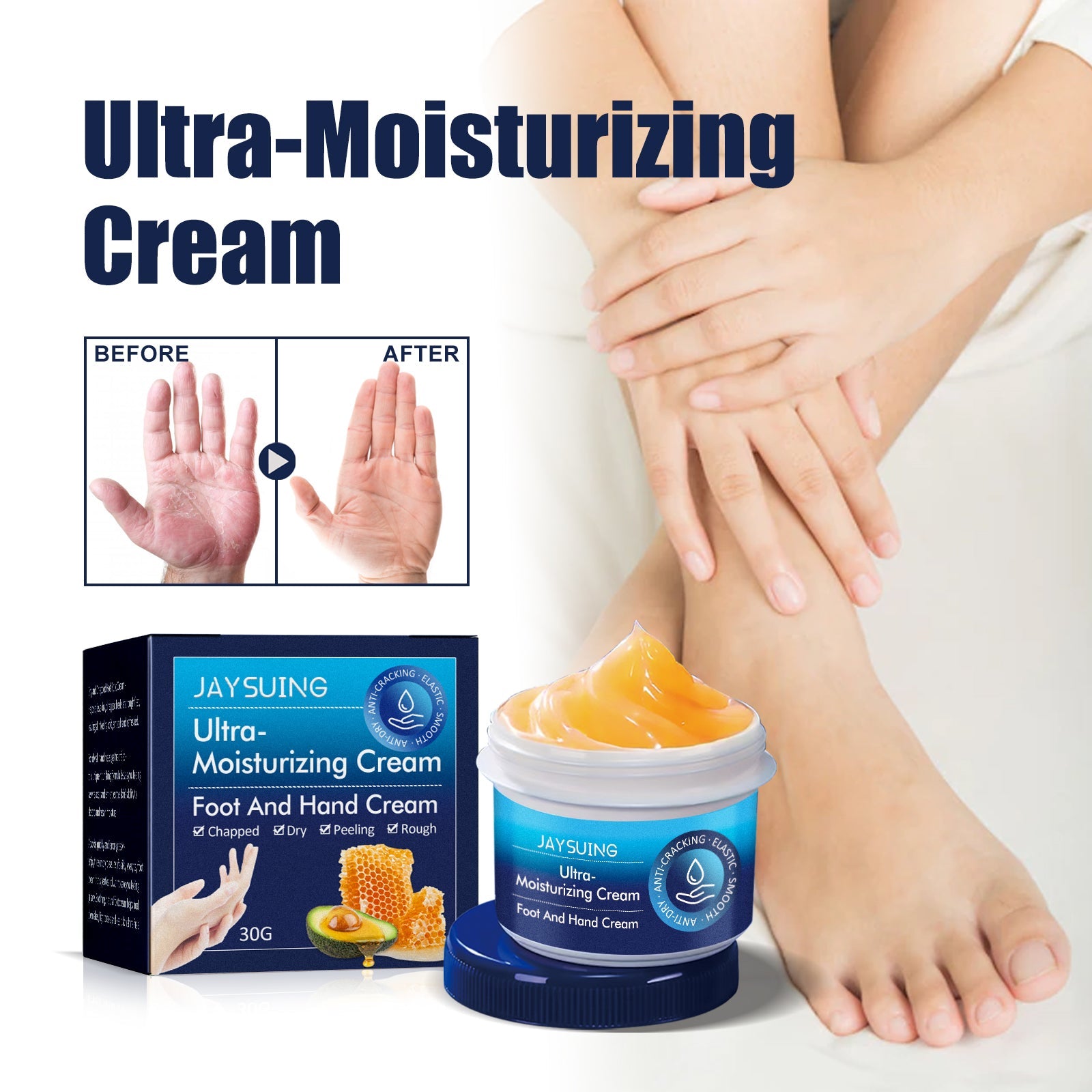 Anti-Crack Repair Hand Cream, Improves Cracked Rough Skin, Removes Dead Skin And Hydrates Hands And Feet Cream - Korvel