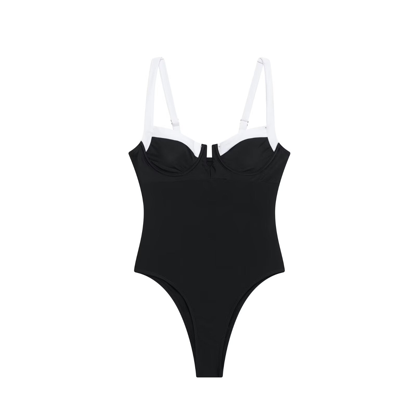 High fork V-neck vacation hot girl one-piece swimsuit female - Korvel