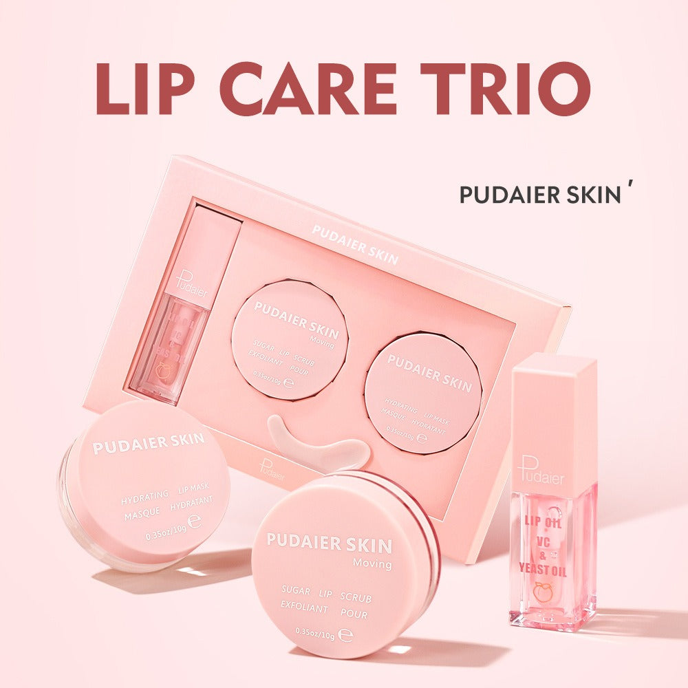 Pudaier Lip Care Set Exfoliating Lip Scrub Moisturizing Lip Mask Lip Oil Lipstick - Korvel