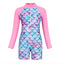 Girls' Long Sleeve One-Piece Mermaid Swimsuit