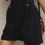 Elegant Decorative Button Pocketed Shorts