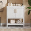 30-Inch White Bathroom Vanity with Ceramic Sink and Versatile Storage - Ideal for Small Bathrooms - Korvel