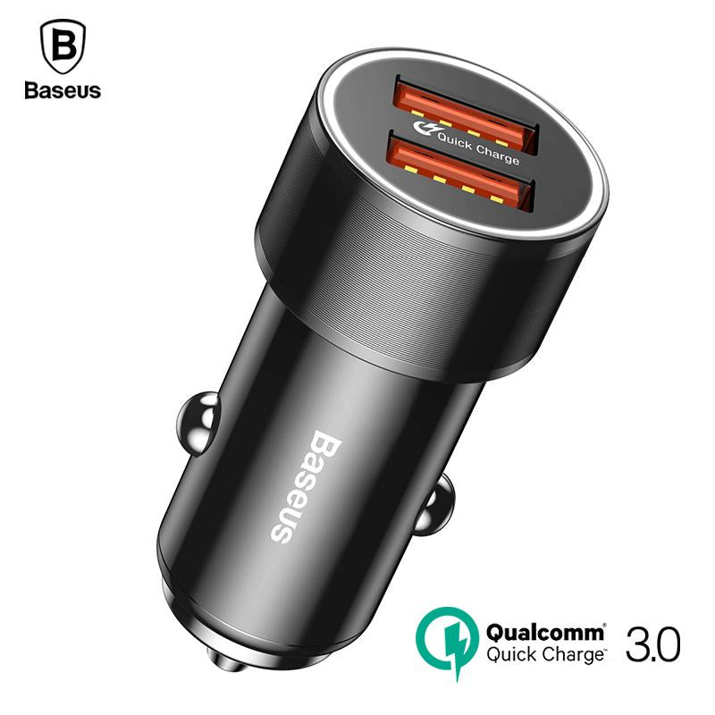 Baseus Dual USB  Charge QC 3.0 Car Charger  Fast Charging Universal 36W Car USB Charger - Korvel