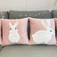 Charming Pink Bunny Velvet Pillow Cover