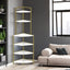 6-story corner open bookshelf, modern bookshelf, wooden frame, independent bookshelf unit, - Korvel