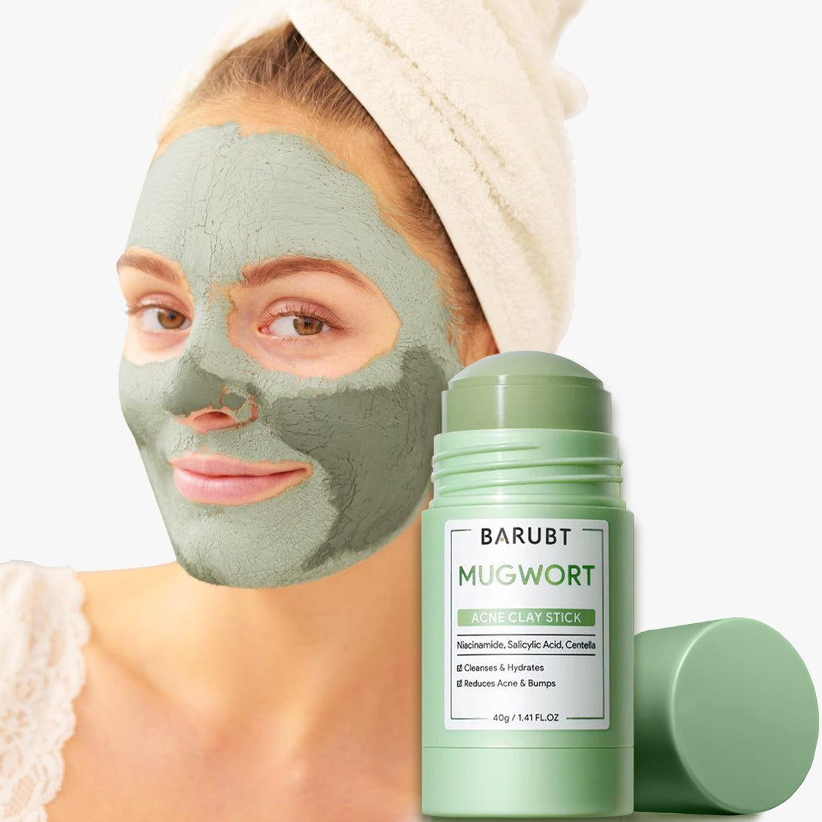 BARUBT mugwort mud mask stick deep cleansing mild blackhead repair facial care smearable mask - Korvel