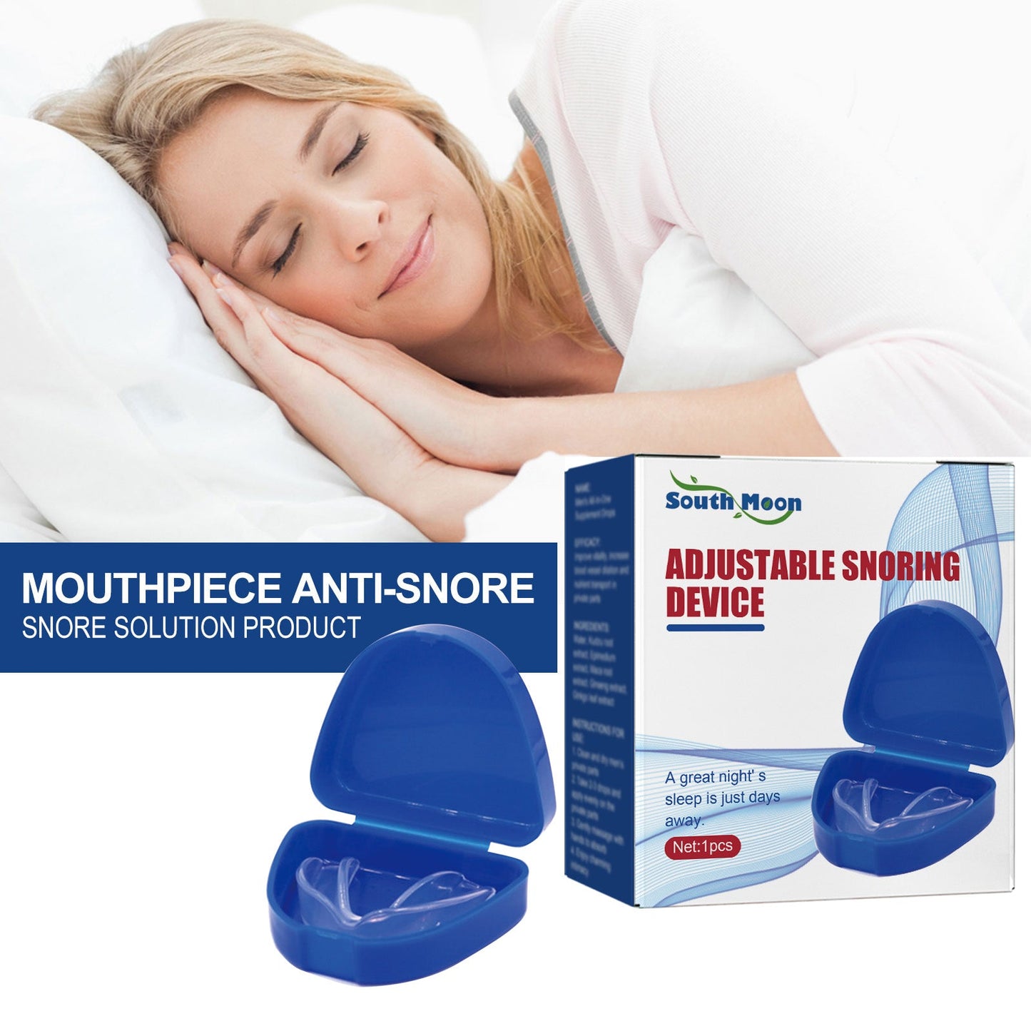 Dispositif anti-ronflement réglable pour un sommeil confortable