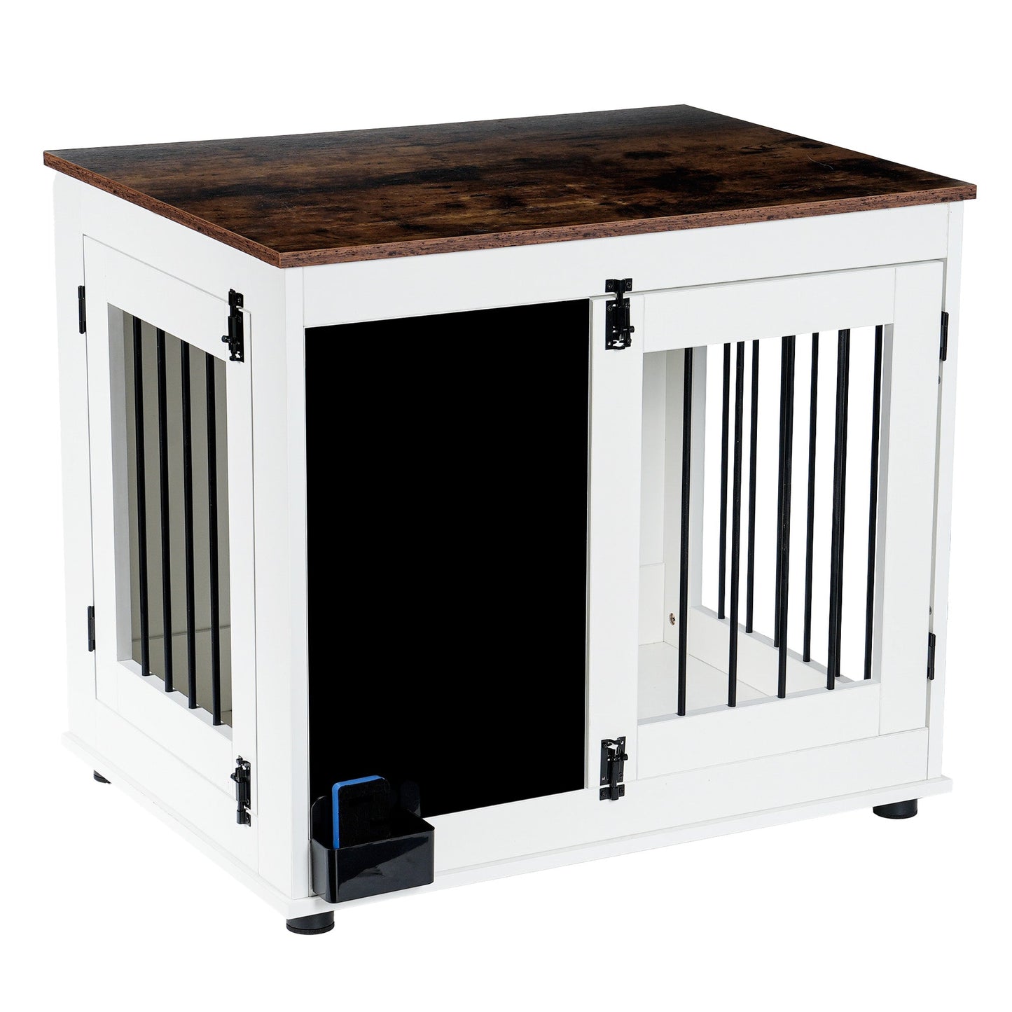 Elegant Doodle Dog Crate with Dual Doors - White