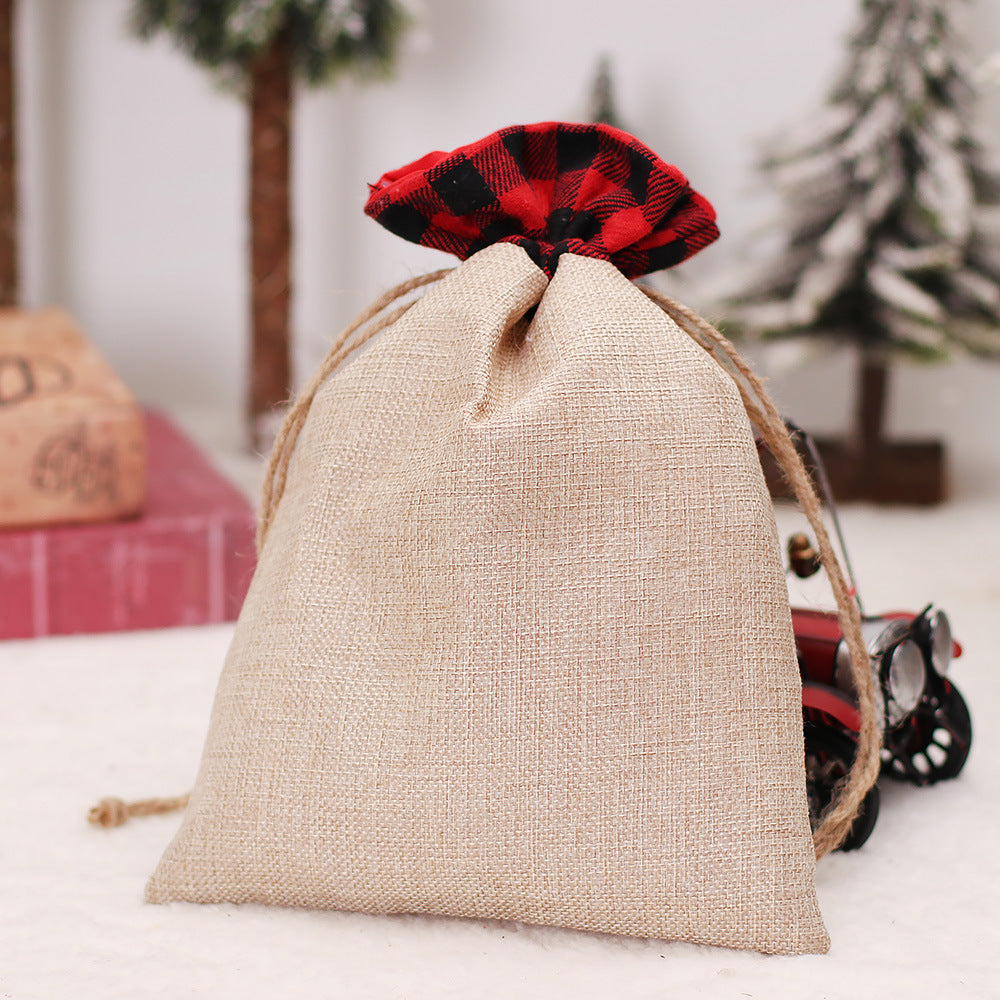 Christmas Decorations Cartoon Linen Drawstring Faceless Doll Candy Bag Forester Apple Bag Doll Gift Bag - Korvel