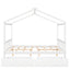 Full Size House Platform Bed with Two Drawers Headboard and Footboard,Roof Design White - Korvel
