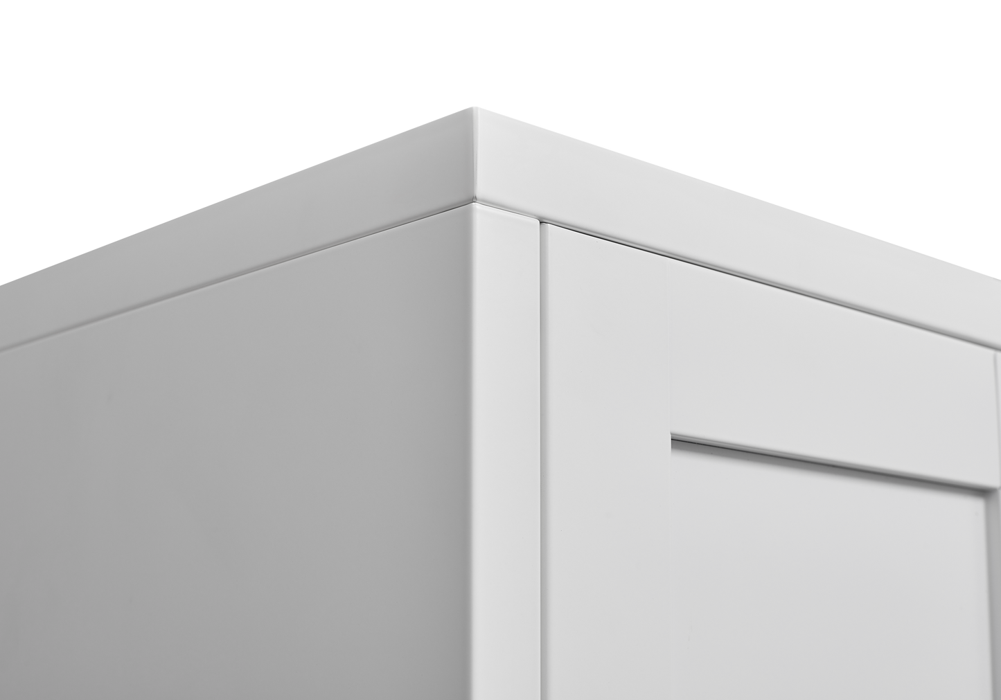Elegante gabinete de almacenamiento de metal blanco para cocina