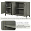Buffet de rangement TREXM gris antique à 4 portes avec étagères réglables