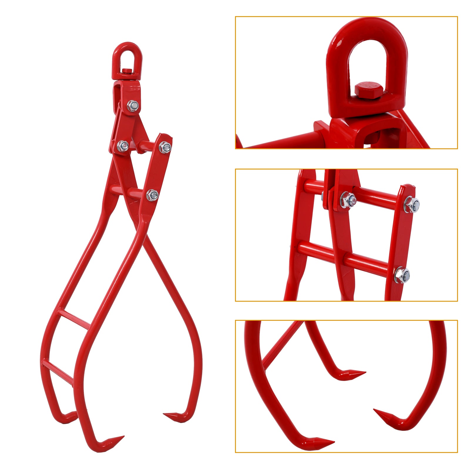 28in 3 Claw Log Grapple for Logging Tongs, Eagle Claws Design Log Lifting Tongs Log Grabs, Timber Lifting Tongs for Truck, ATV, - Korvel