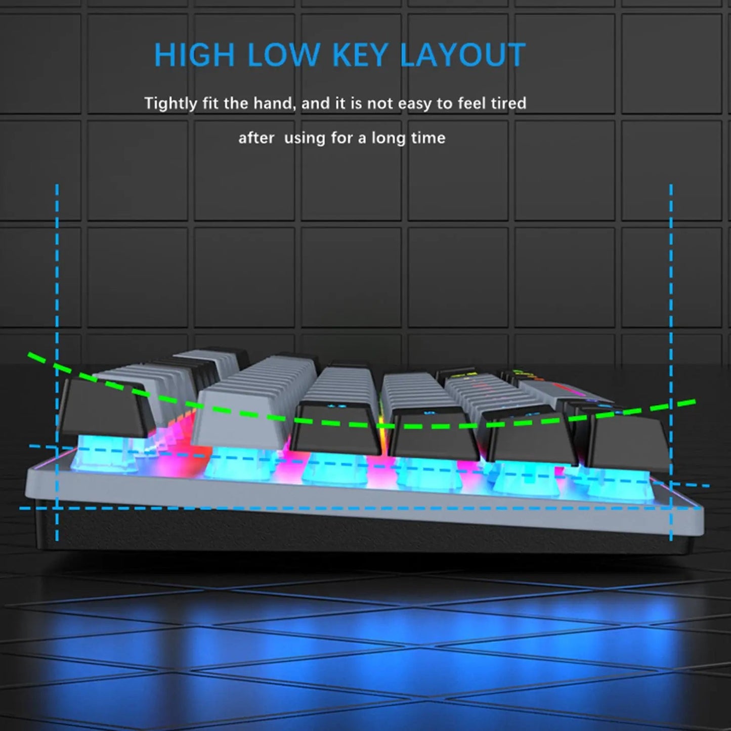 Gaming Keyboard Colorful LED Backlight Office Keyboard for Desktop Typing PC - Korvel