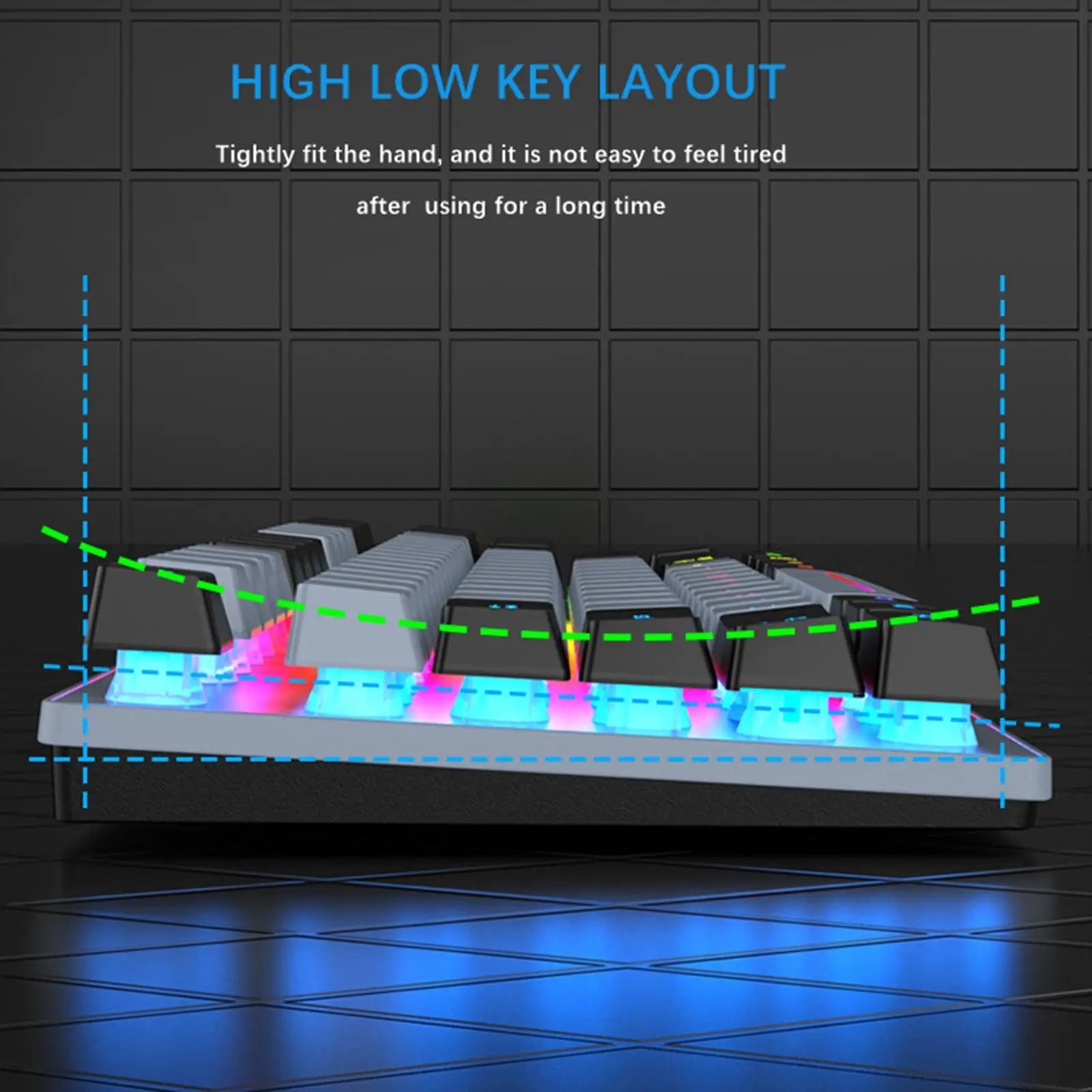 Gaming Keyboard Colorful LED Backlight Office Keyboard for Desktop Typing PC - Korvel