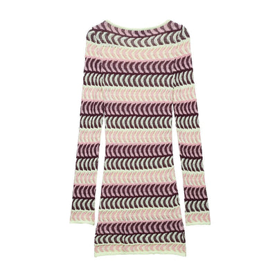 Elegant Women's Casual Long Sleeve Fitted Knit Dress