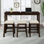 TOPMAX 4 Pieces Counter Height Table with Fabric Padded Stools, Rustic Bar Dining Set with Socket, Brown - Korvel