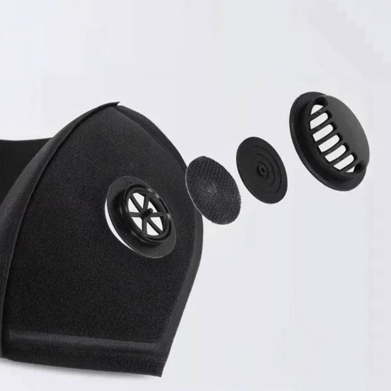 Unisex Sponge Dustproof PM2.5 Pollution Half Face Mouth Mask With Breath Valve Wide Straps Washable Reusable Muffle Respirator - Korvel