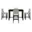 Conjunto de Comedor de Altura de Mostrador TREXM de 5 Piezas en Espresso y Beige