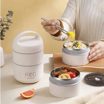 1240ML/1590ML Large Capacity Stainless Steel 304 Lunch Box Leak-Proof Multi layer Thermal Bento Box Adult Student Food Container - Korvel