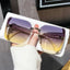 new fashion trimmed sunglasses half frame high quality trend simple sunglasses for women with fine glitter - Korvel