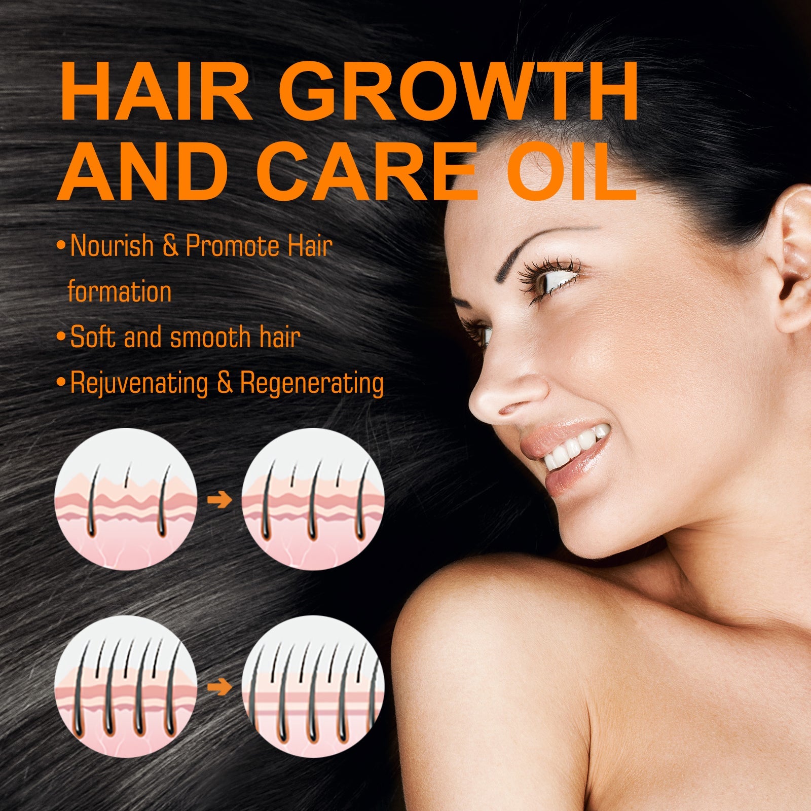 Hair Growth And Care Oil, Repair The Hair Dry Deep Moisturizing Smooth Hair Knot Not Dense Hair Oil - Korvel