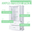 Tall Bathroom Storage Cabinet, Cabinet with Two Doors and Drawers, Adjustable Shelf, MDF Board, White - Korvel