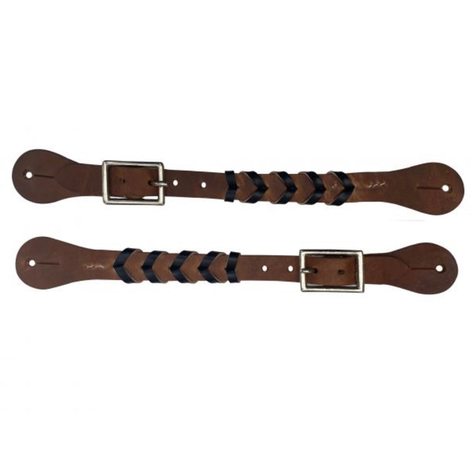 Braided Leather Spur Strap with Elegant Accents - Korvel