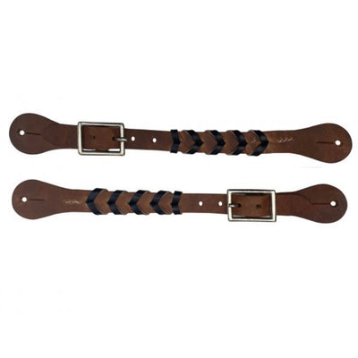Braided Leather Spur Strap with Elegant Accents - Korvel