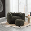 Soft Bean Bag Chair with High Resilient Foam(Chips)for living room and bedroom,Comfortable Square Lazy Sofa with Footstool - Korvel