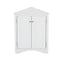 Elegante gabinete de almacenamiento triangular blanco con estantes ajustables