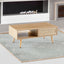 41.34" Modern Rattan Coffee Table with Sliding Door Storage