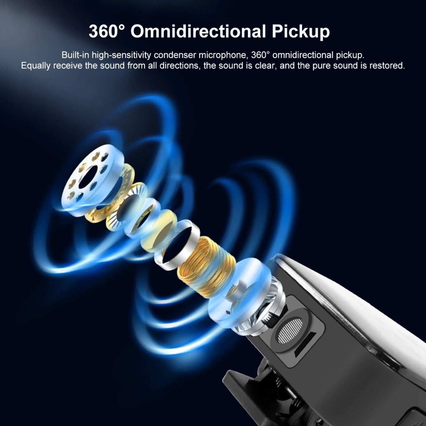 Wireless lavalier microphone mobile phone outdoor live recording noise reduction 1-to-2 wireless microphone - Korvel
