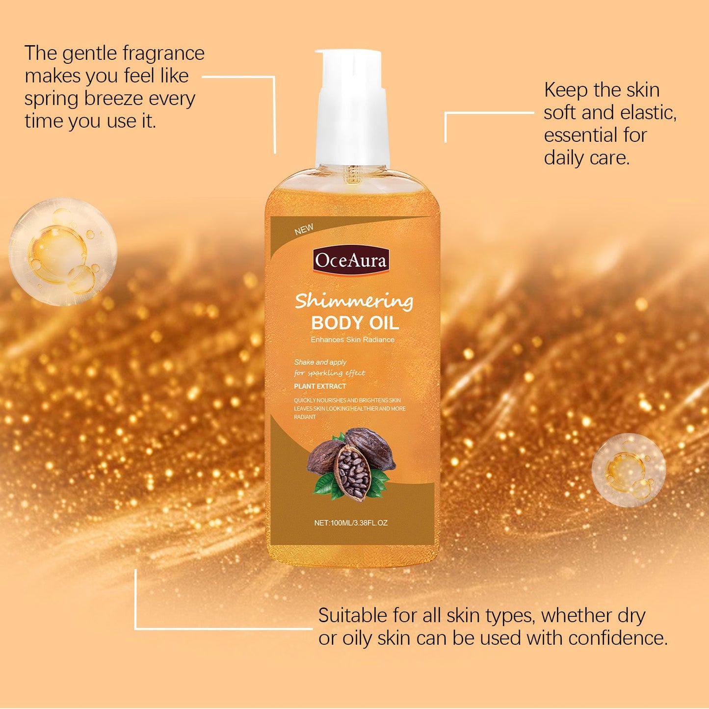 Shiny Moisturizing Body Oil Moisturizes And Nourishes The Body Daily Care Full Body Massage Essential Oil - Korvel