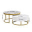 Mesa de café moderna redonda apilable con cajones en blanco