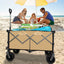 Collapsible Folding Wagon Push Pull Foldable Beach Wagon Cart - Korvel