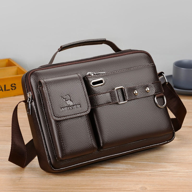 One Shoulder Bag Men's Cross Shoulder Bag Casual Handbag Business One Shoulder Cross Body Bag Men's Satchel Design Hanging Bag - Korvel