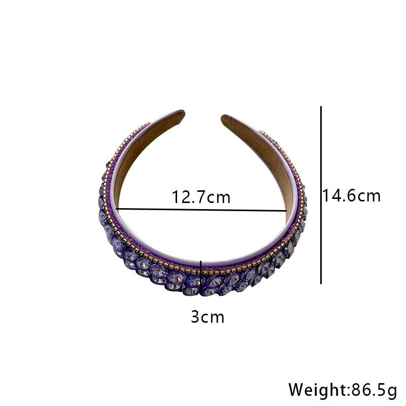 Geometric Circular Purple Rhinestone Headband