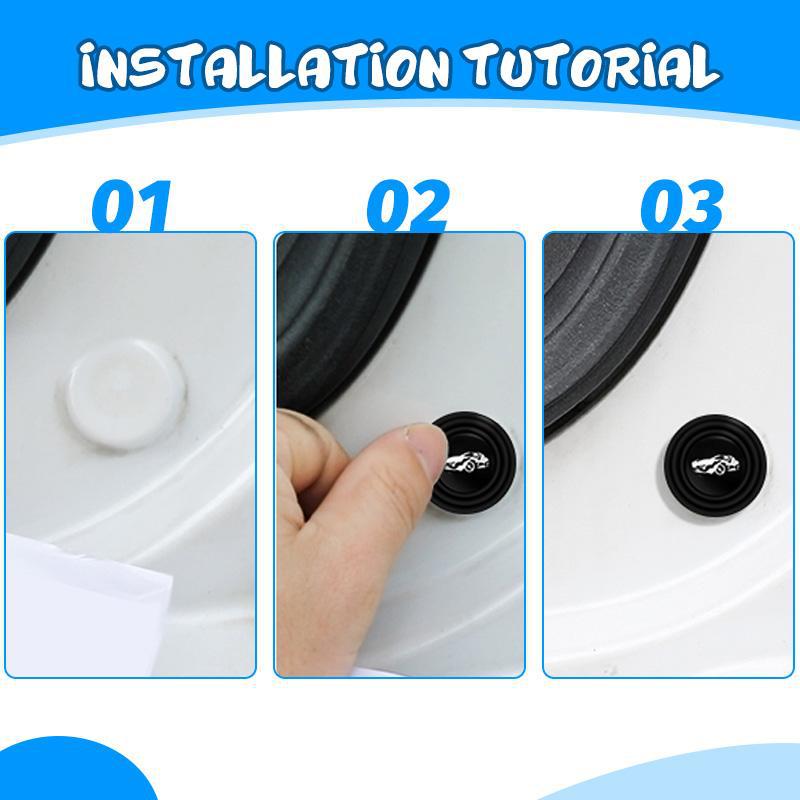 20pcs Universal Branded Silicone Car Door Shock Absorbing Buffers Protector Stickers Bumper, Fluorescent and Blac - Korvel